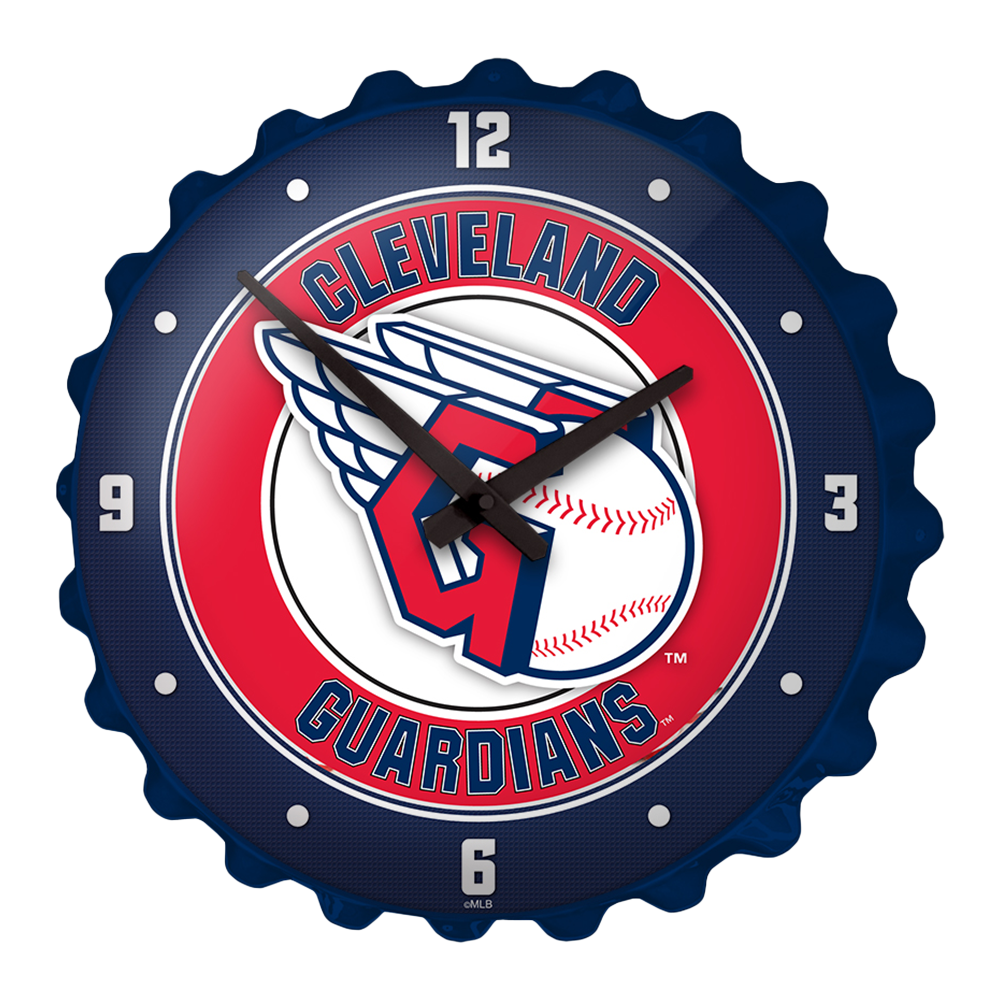 Cleveland Guardians Baseball - Bottle Cap Wall Clock  