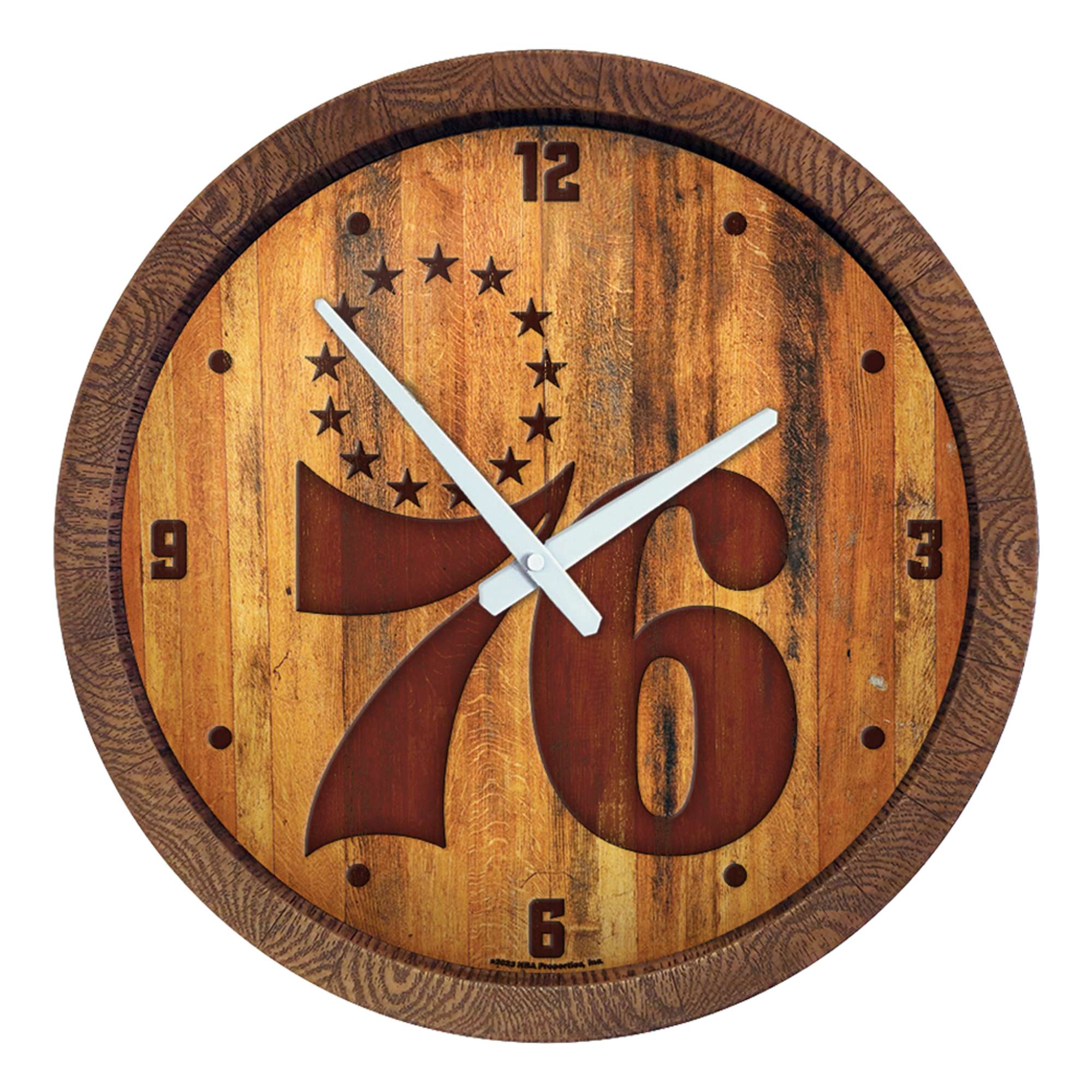 Philadelphia 76ers: "Faux" Barrel Top Clock    