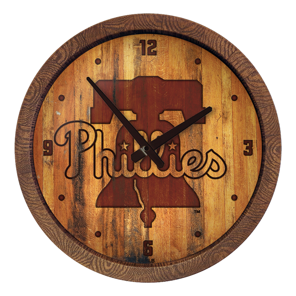 Philadelphia Phillies Branded "Faux" Barrel Top Clock  