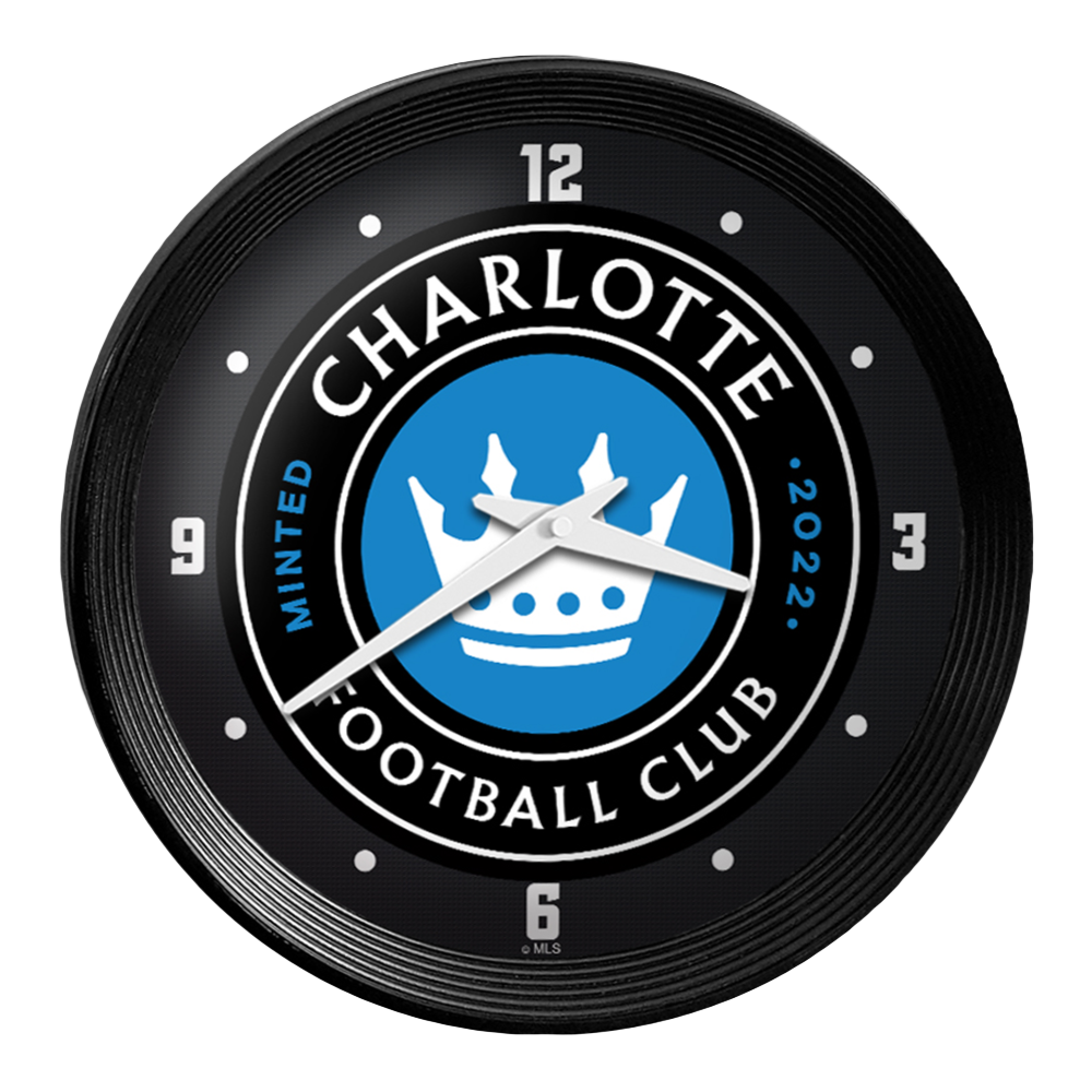 Charlotte FC: Ribbed Frame Wall Clock  