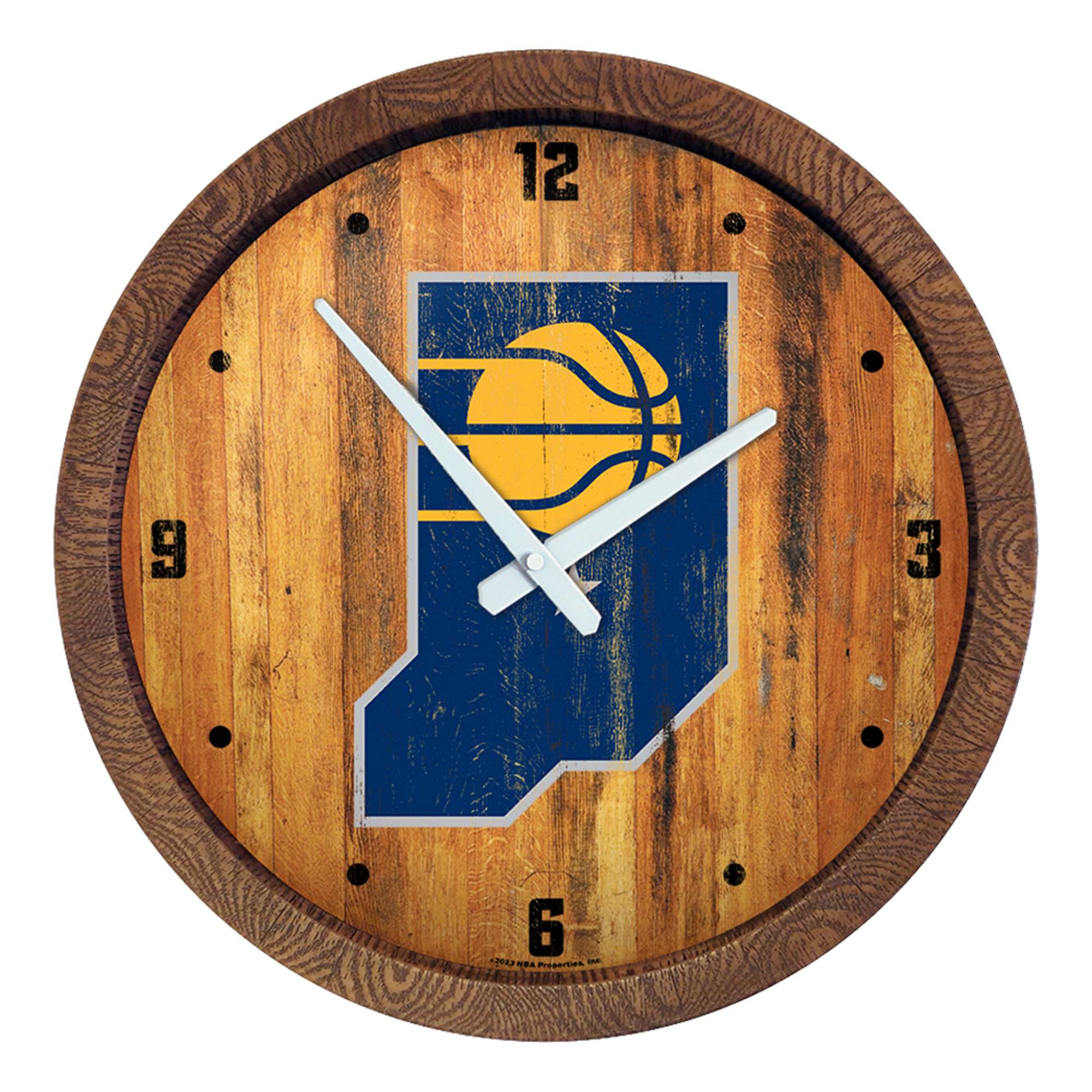 Indiana Pacers: Logo - "Faux" Barrel Top Clock    