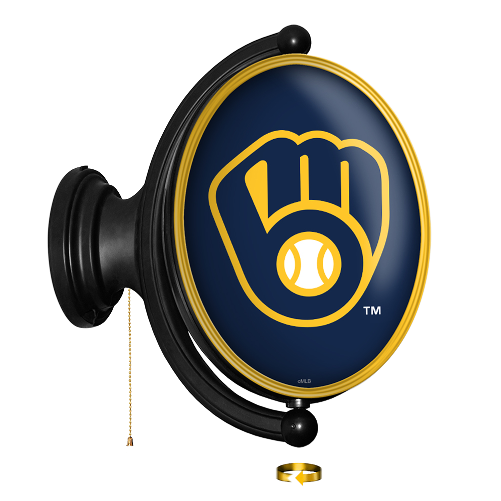 Milwaukee Brewers Original Oval Rotating Lighted Wall Sign  