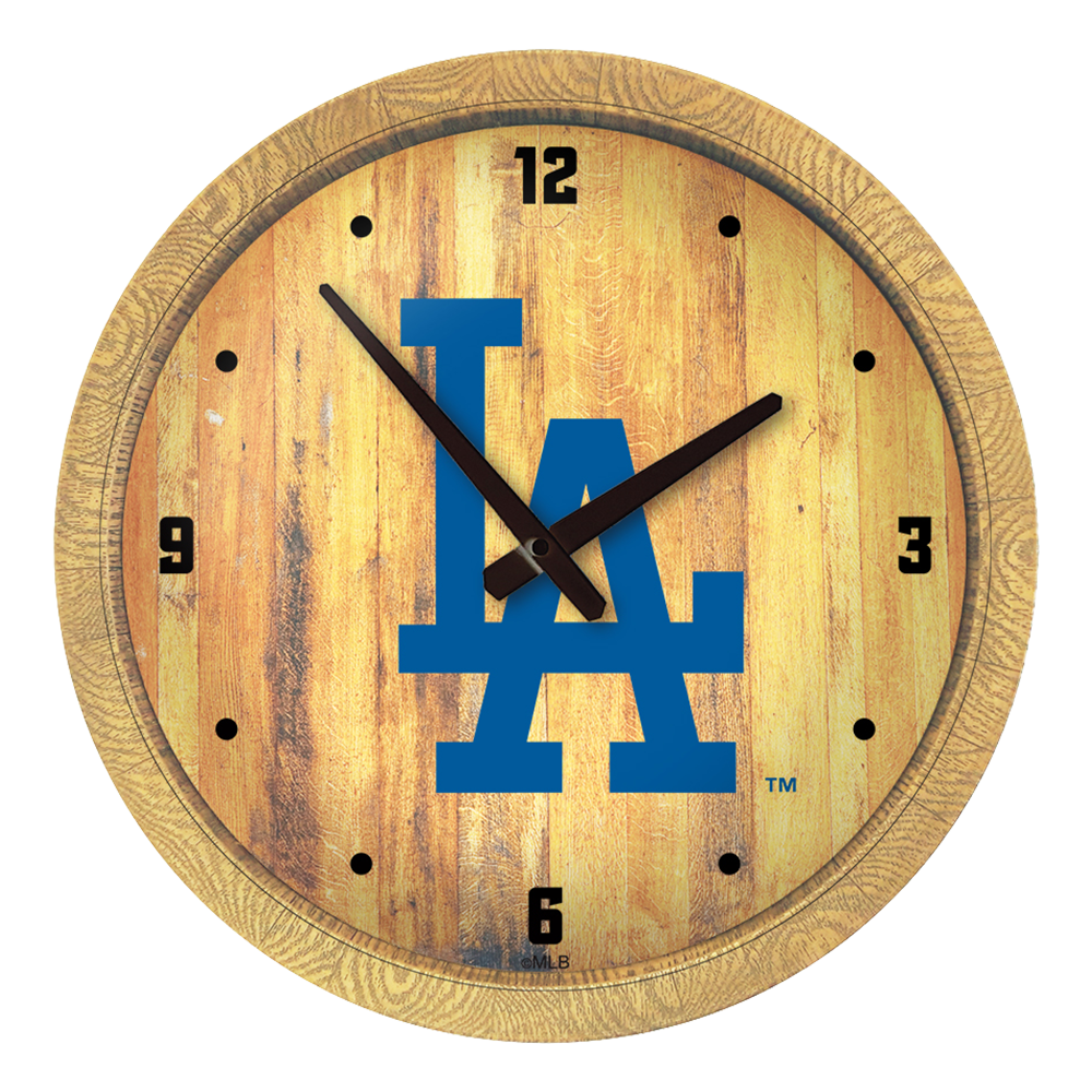 Los Angeles Dodgers Logo - "Faux" Barrel Top Clock  