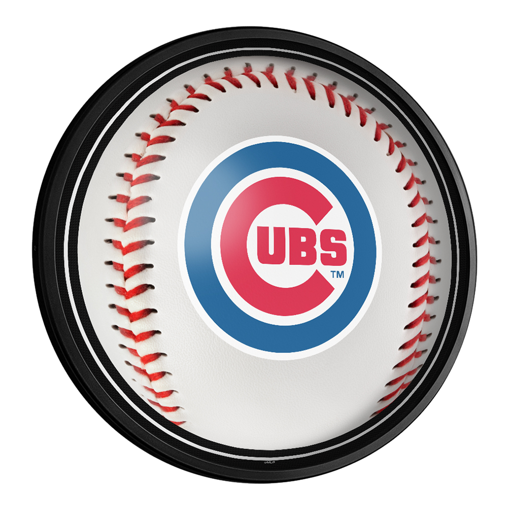 Chicago Cubs Baseball - Round Slimline Lighted Wall Sign  