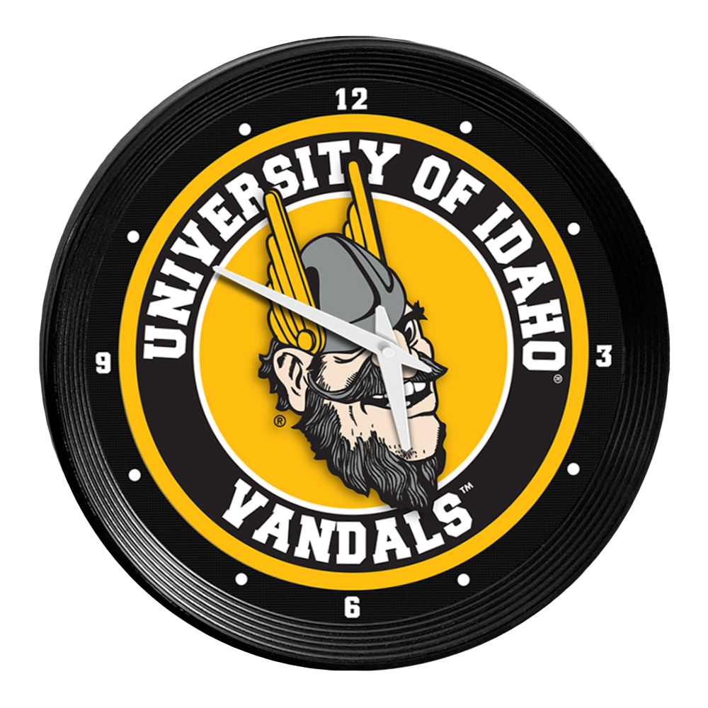 Idaho Vandals Joe Vandal - Ribbed Frame Wall Clock