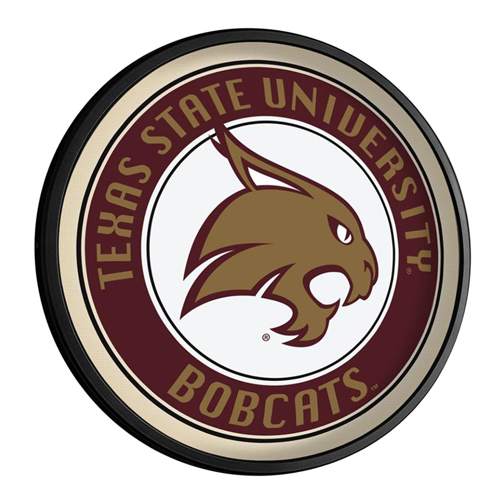 Texas State Bobcats Round Slimline Lighted Wall Sign