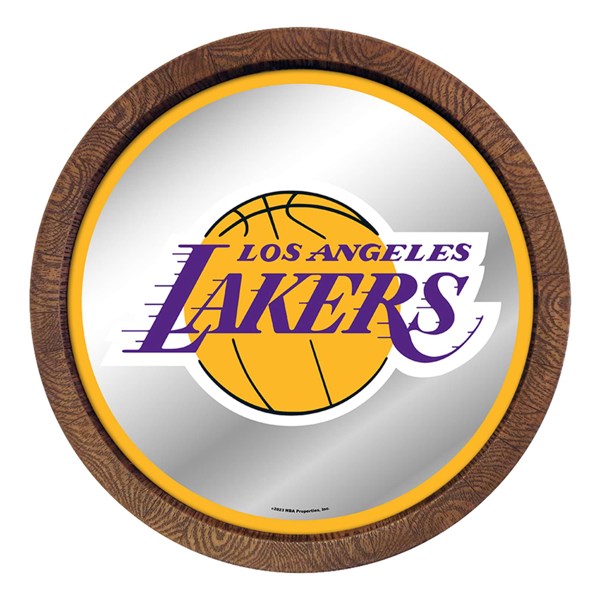 Los Angeles Lakers: "Faux" Barrel Top Mirrored Wall Sign    