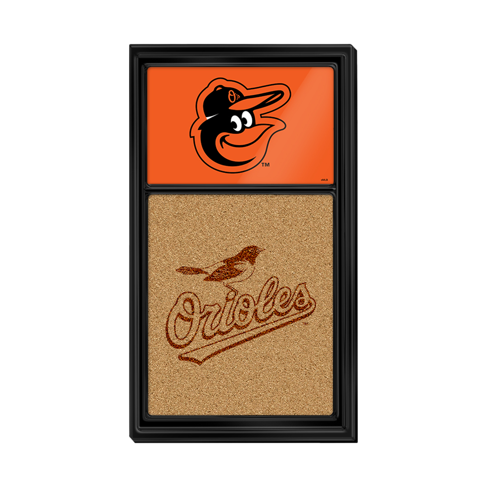 Baltimore Orioles Dual Logo - Cork Note Board  