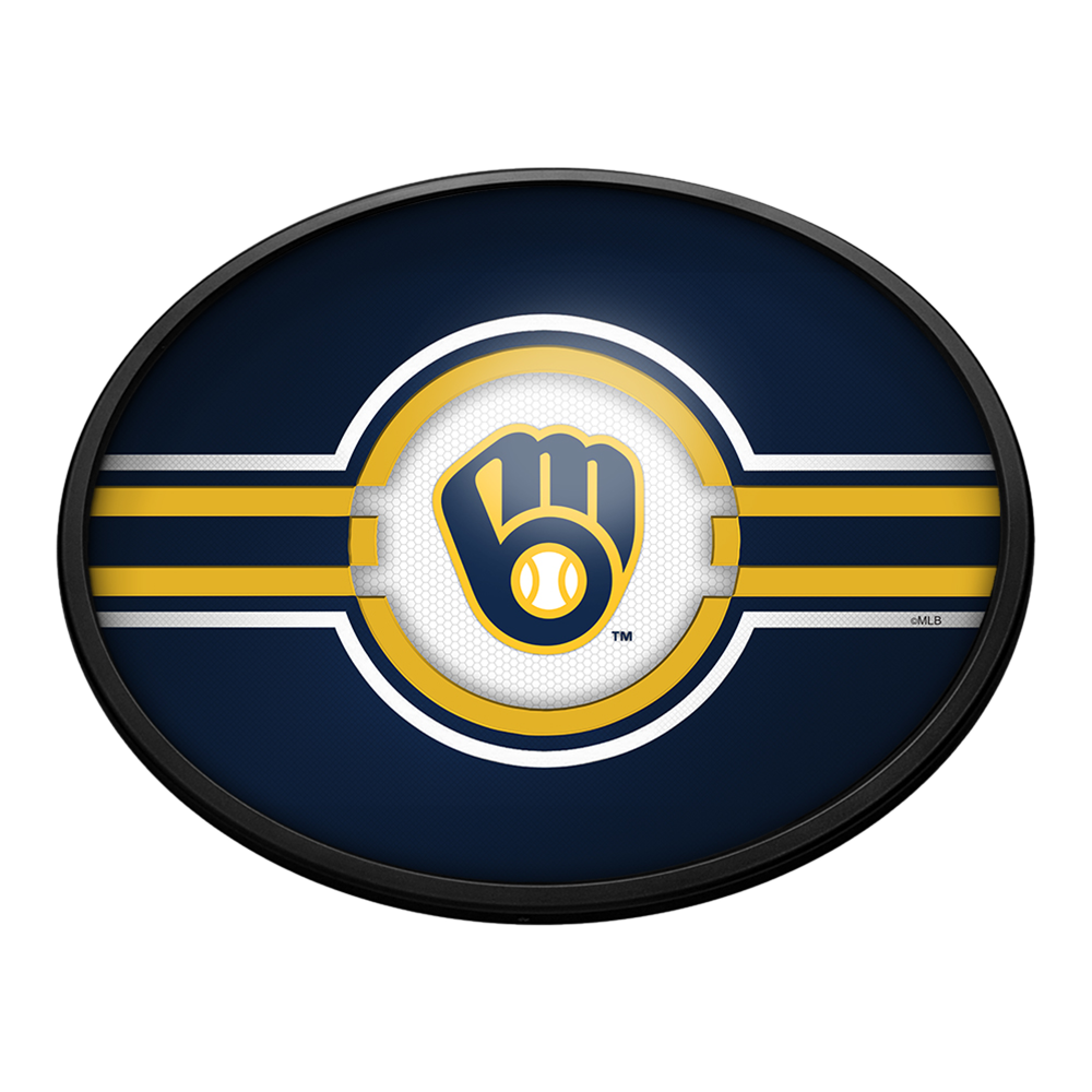 Milwaukee Brewers Oval Slimline Lighted Wall Sign  