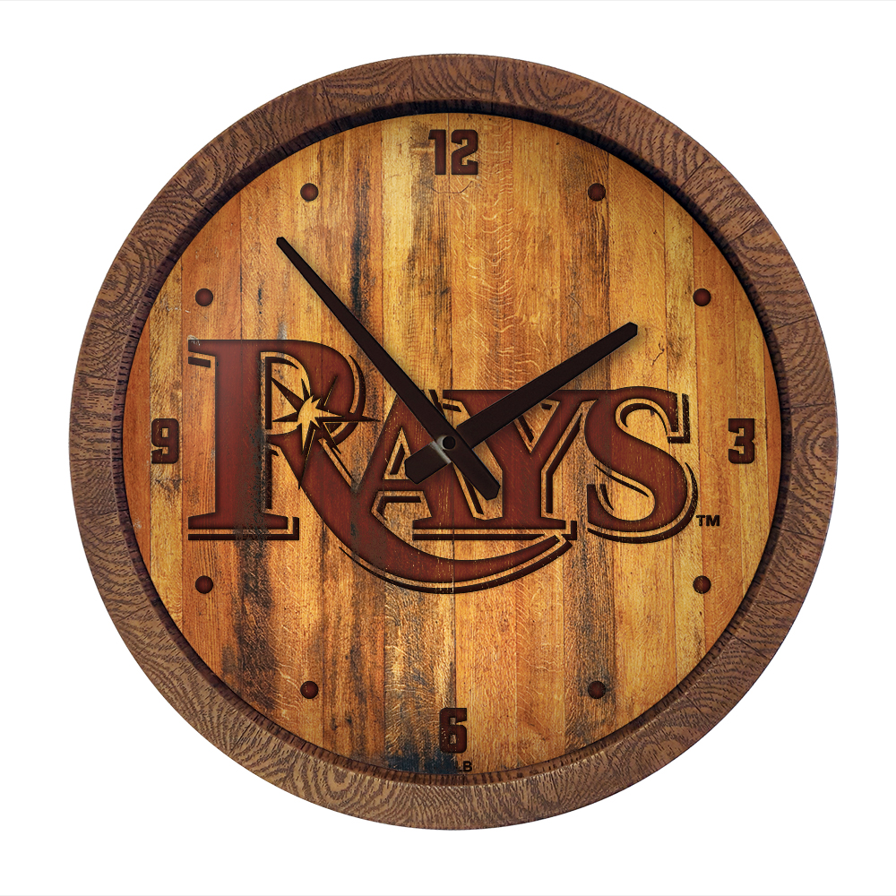 Tampa Bay Rays Branded "Faux" Barrel Top Clock  