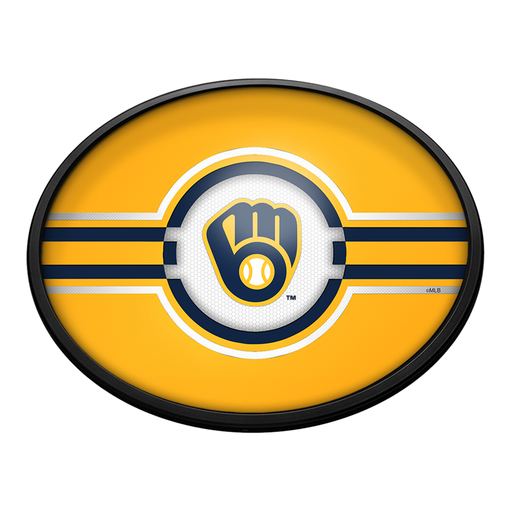 Milwaukee Brewers Oval Slimline Lighted Wall Sign  