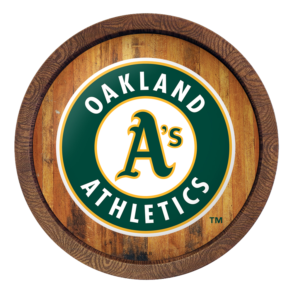 Oakland Athletics "Faux" Barrel Top Sign  