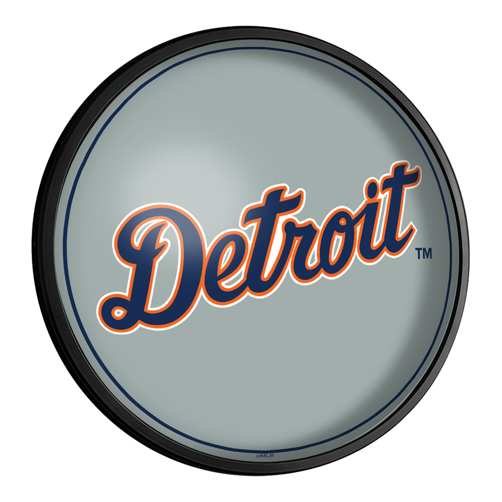Detroit Tigers: Wordmark - Round Slimline Lighted Wall Sign   