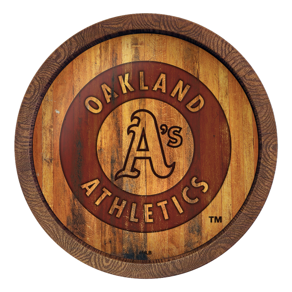 Oakland Athletics Branded "Faux" Barrel Top Sign  
