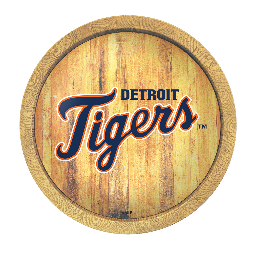 Detroit Tigers: "Faux" Barrel Top Sign   