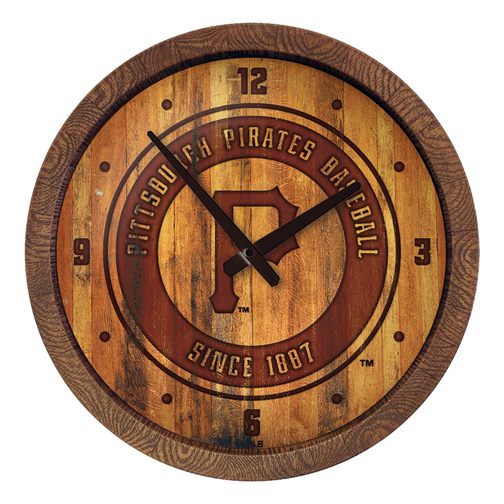 Pittsburgh Pirates Branded "Faux" Barrel Top Clock  