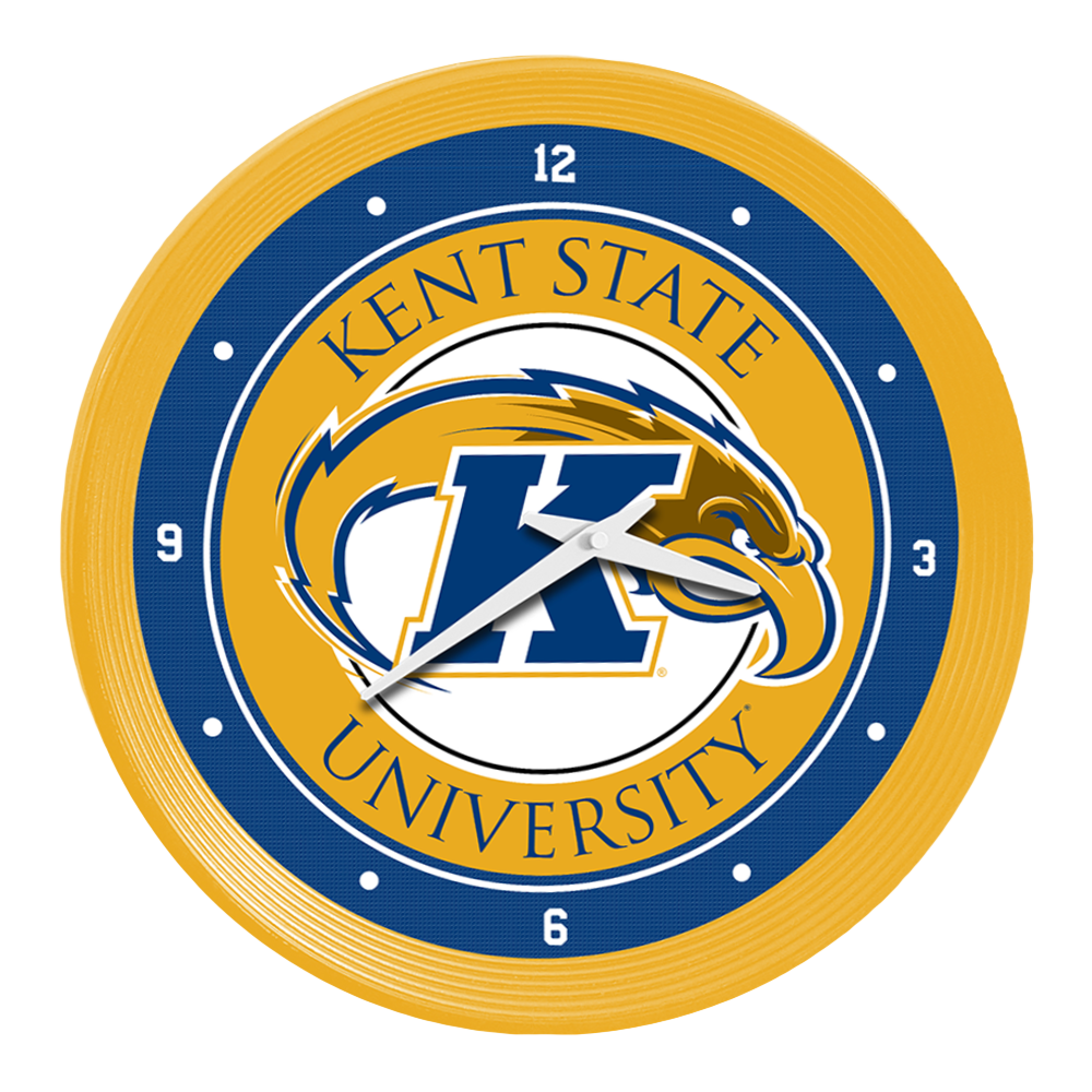 Kent State Golden Flashes Ribbed Frame Wall Clock