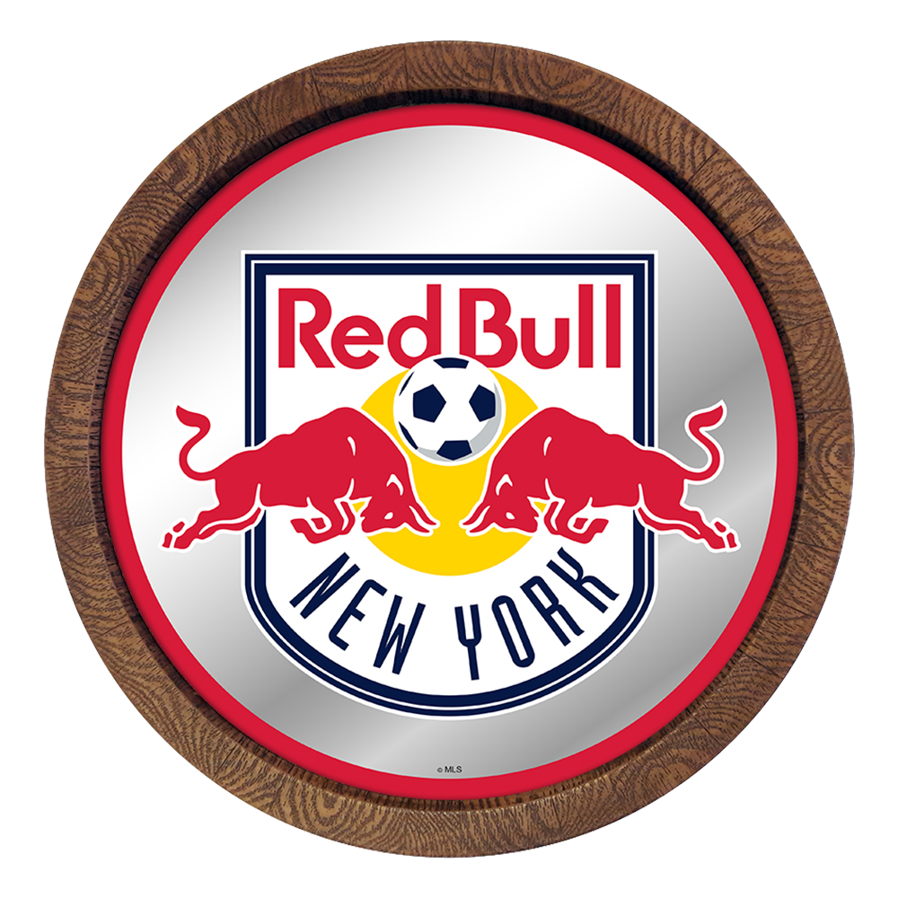 New York Red Bulls: Barrel Top Framed Mirror Mirrored Wall Sign  