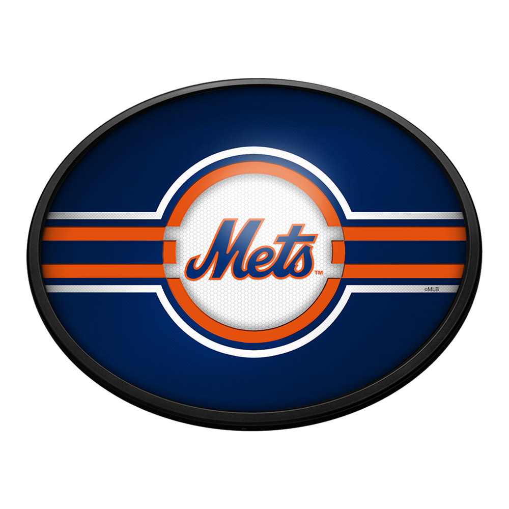 New York Mets Oval Slimline Lighted Wall Sign  