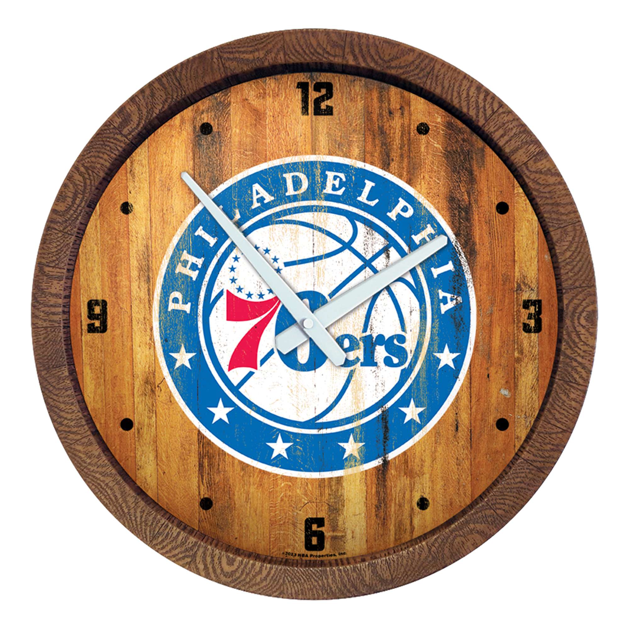 Philadelphia 76ers: Logo - "Faux" Barrel Top Clock    