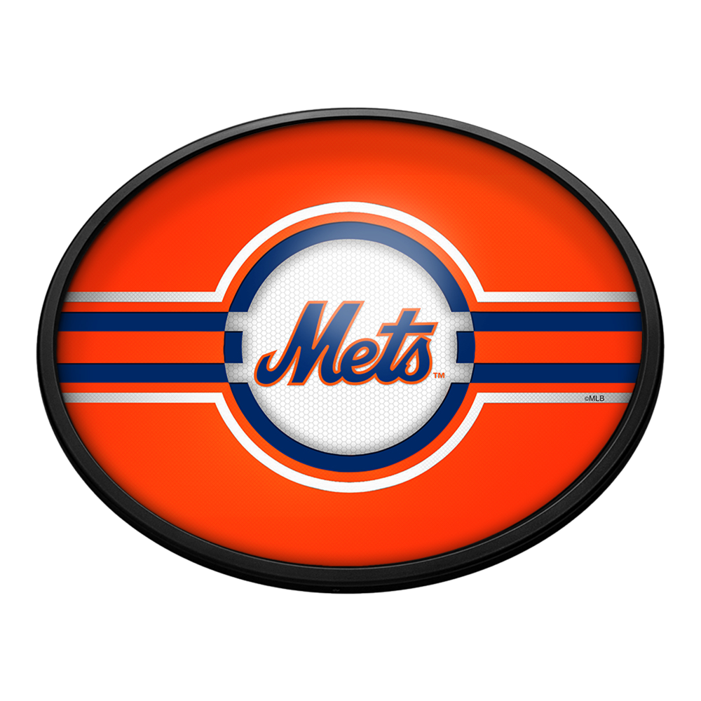 New York Mets Oval Slimline Lighted Wall Sign  