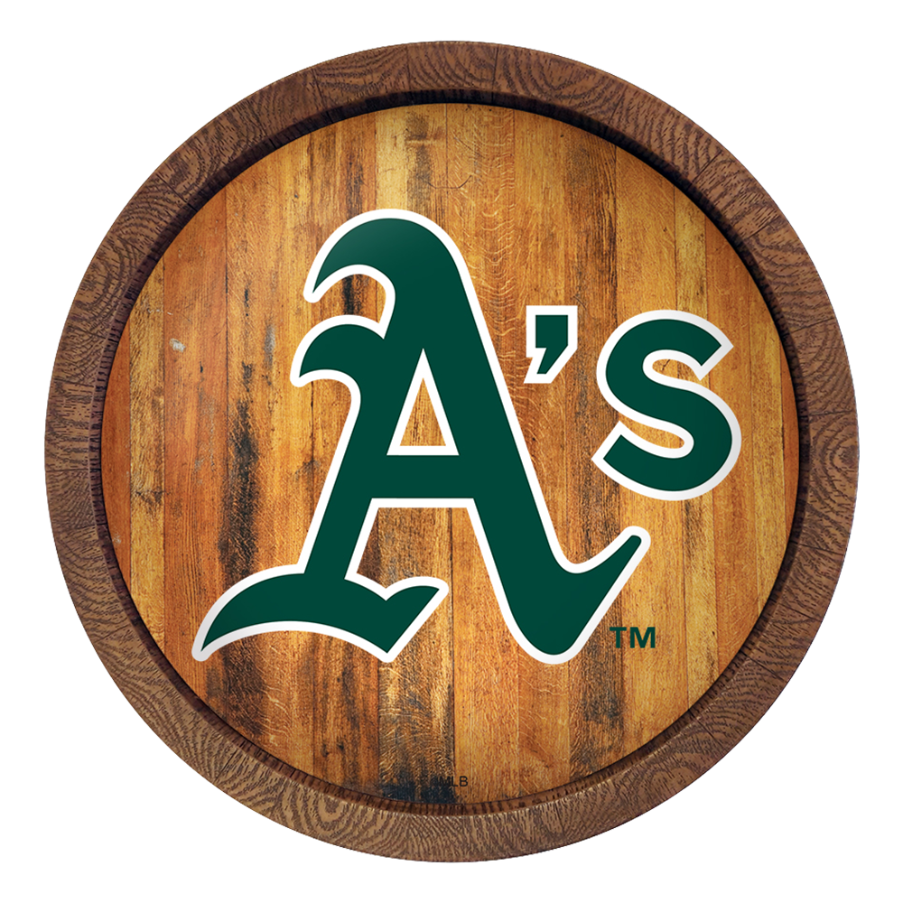 Oakland Athletics Logo - "Faux" Barrel Top Sign  