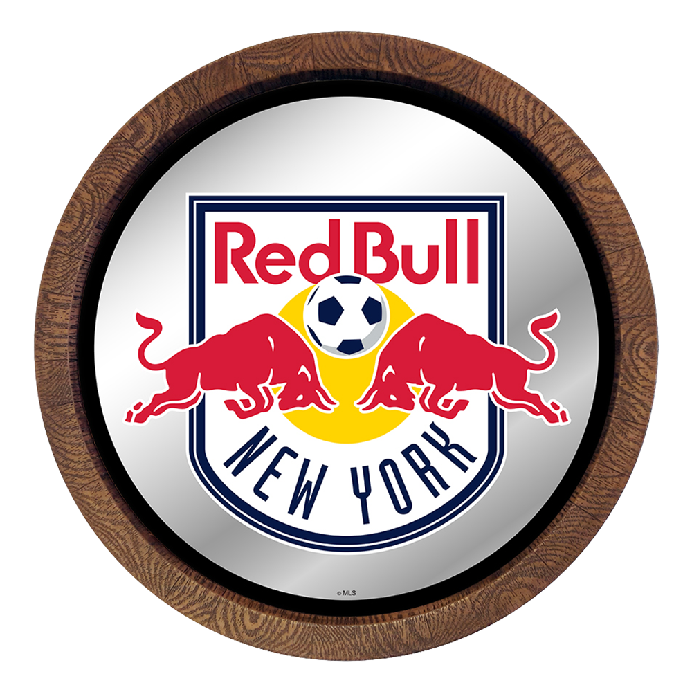 New York Red Bulls: Barrel Top Framed Mirror Mirrored Wall Sign