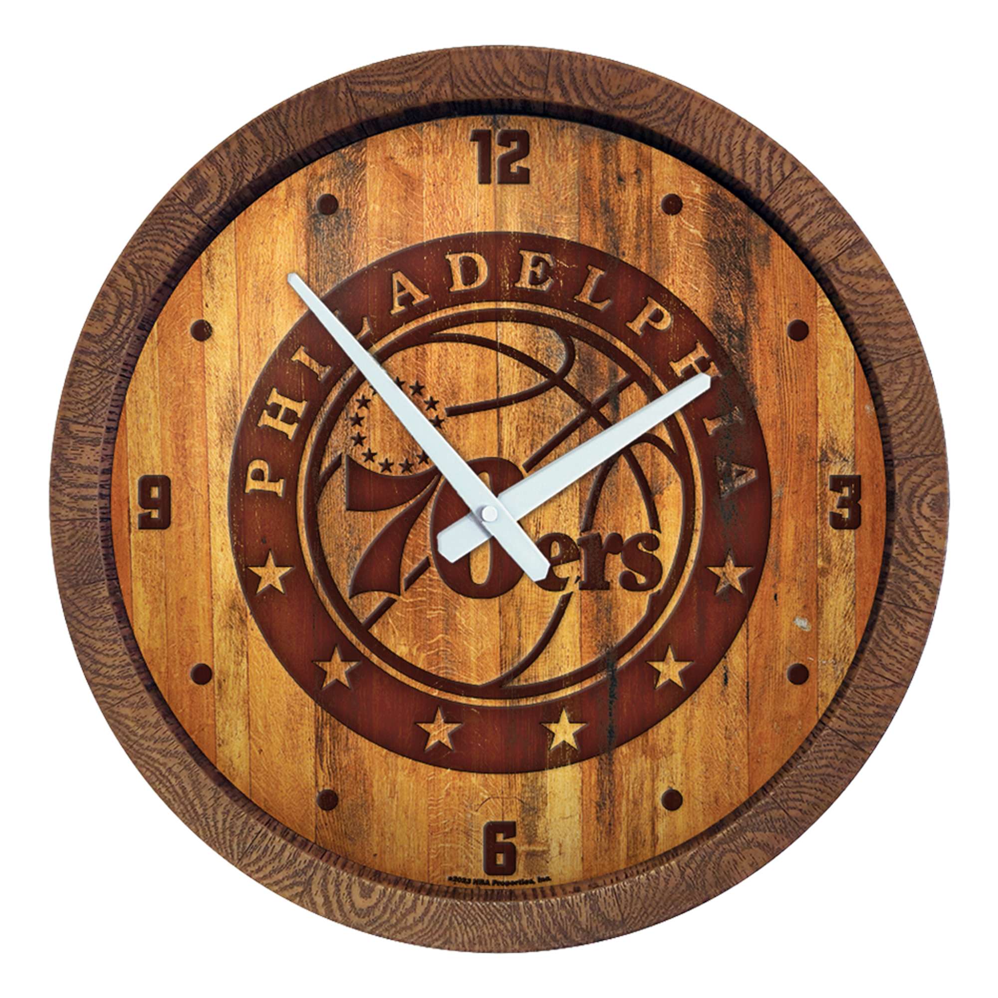 Philadelphia 76ers: Logo - "Faux" Barrel Top Clock    