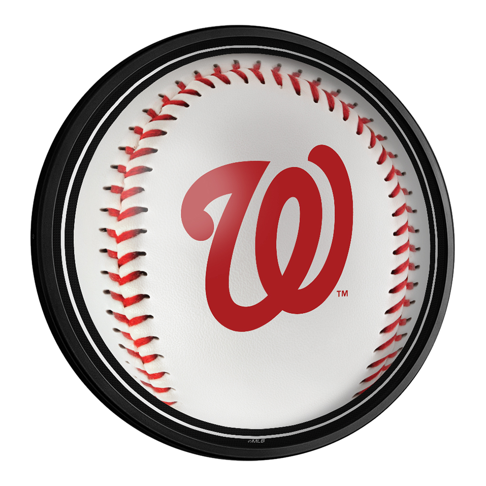 Washington Nationals Baseball - Round Slimline Lighted Wall Sign  