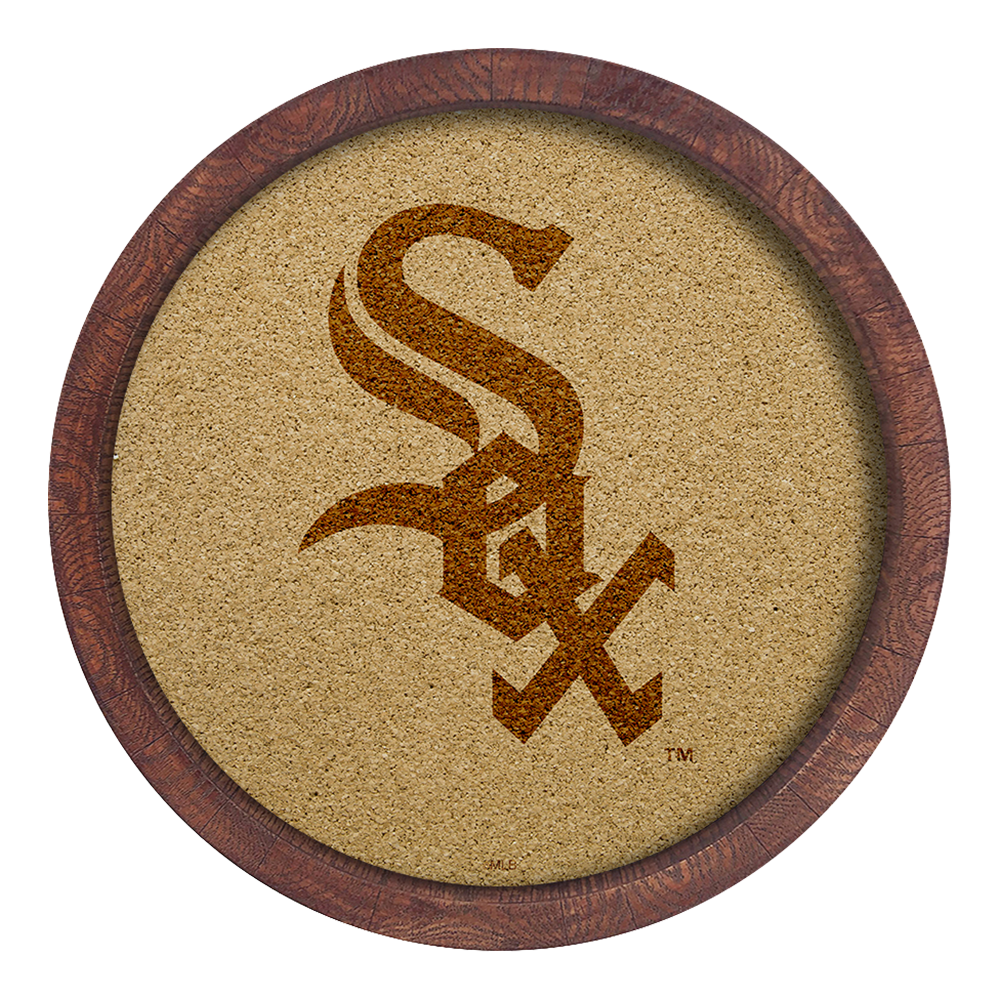 Chicago White Sox Logo - "Faux" Barrel Framed Cork Board  