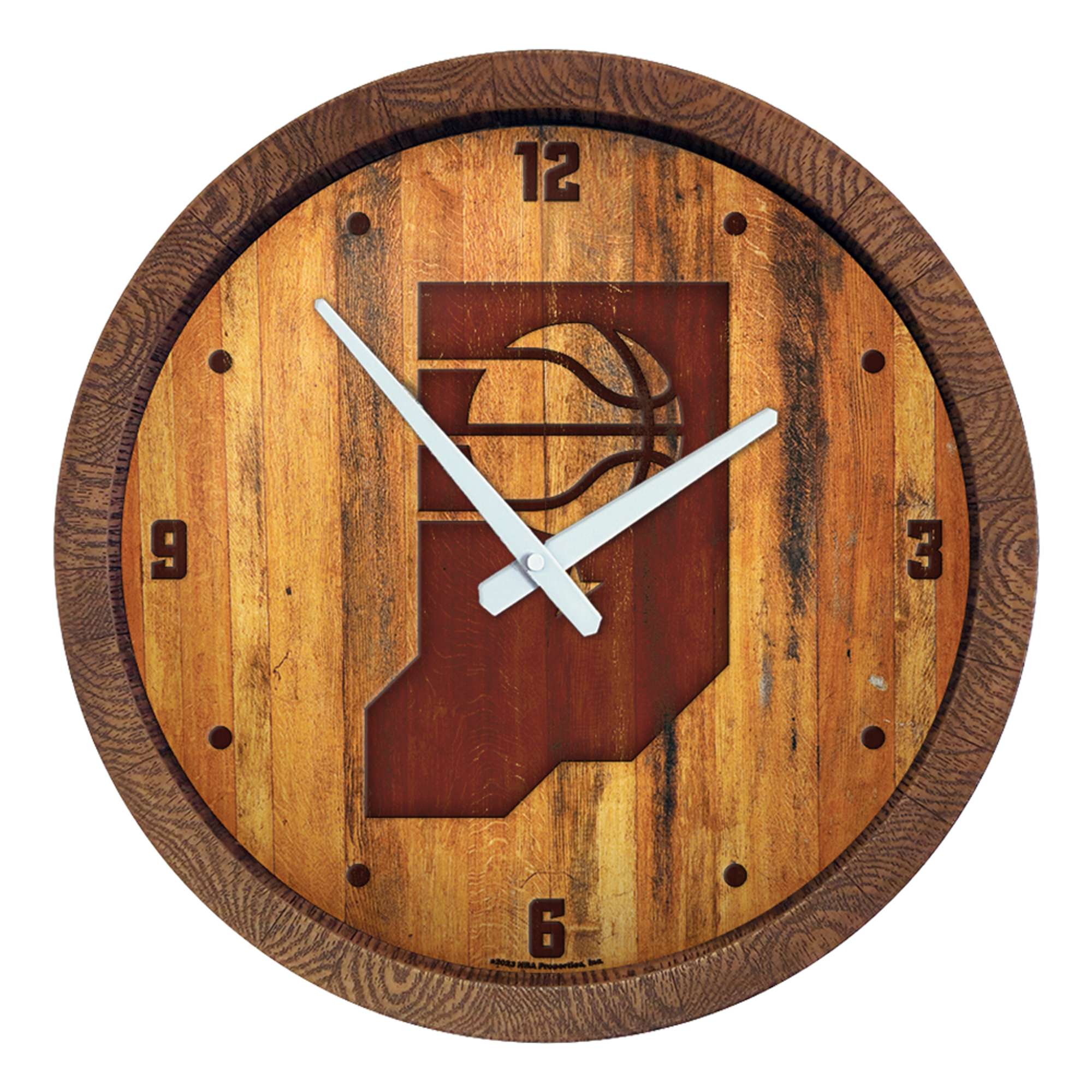 Indiana Pacers: Logo - "Faux" Barrel Top Clock    