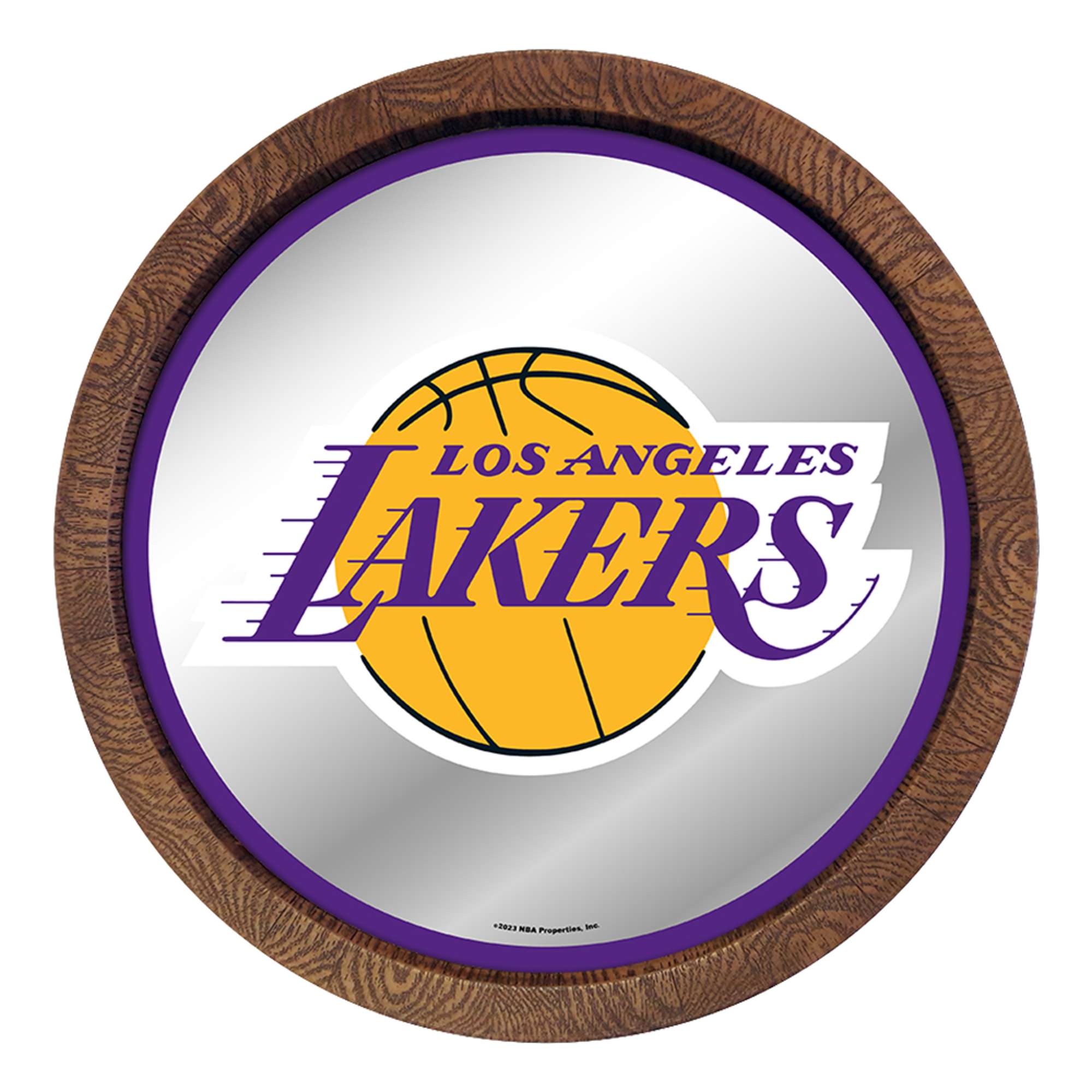 Los Angeles Lakers: "Faux" Barrel Top Mirrored Wall Sign    