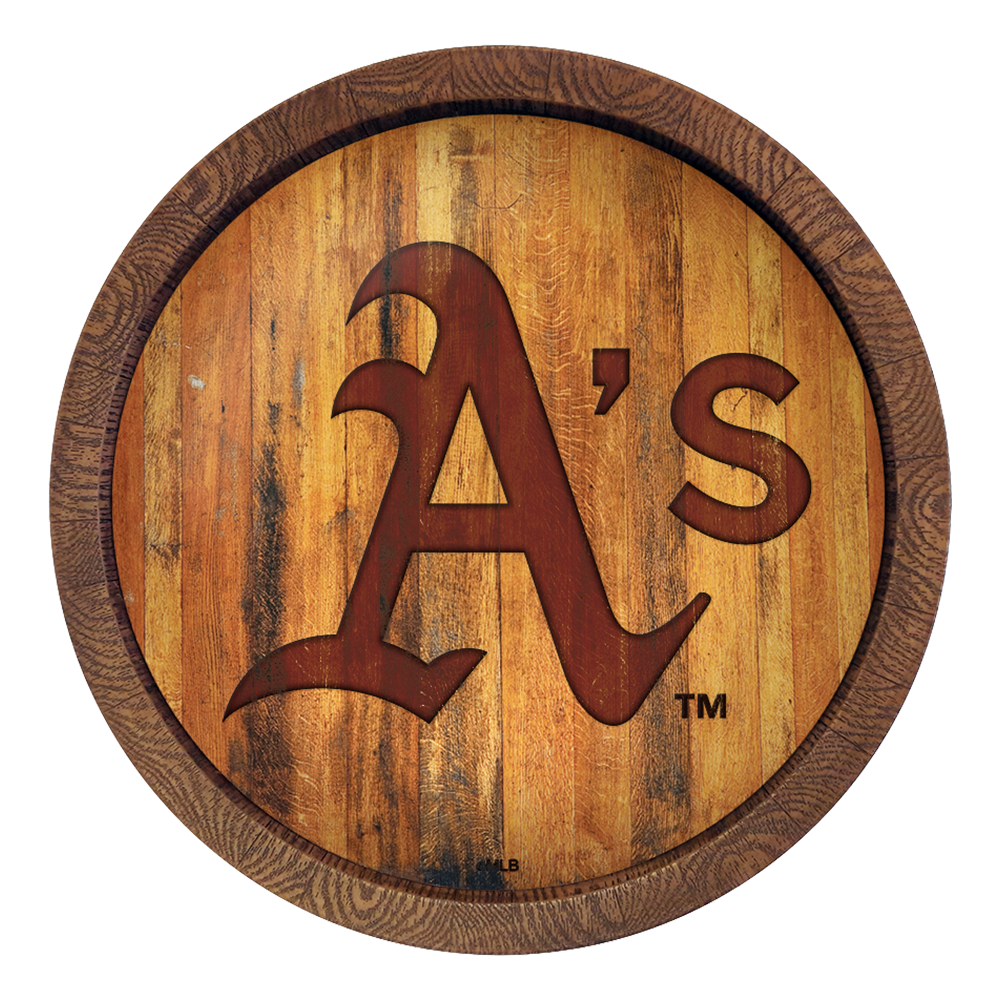 Oakland Athletics Logo - Branded "Faux" Barrel Top Sign  