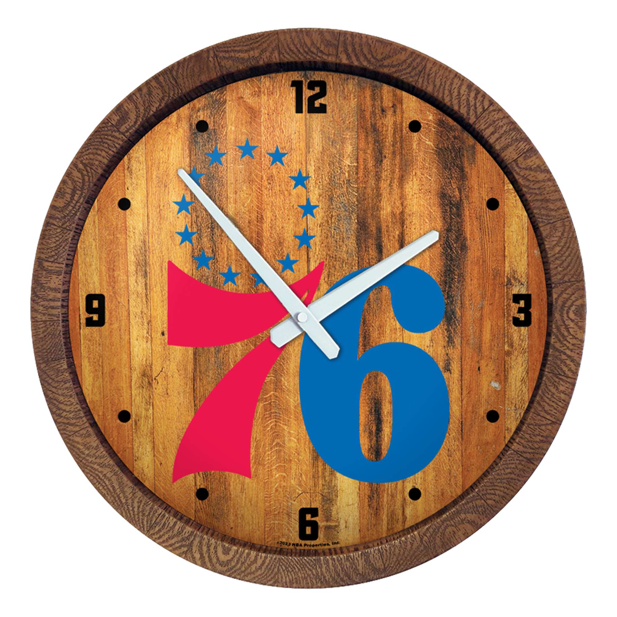 Philadelphia 76ers: "Faux" Barrel Top Clock    