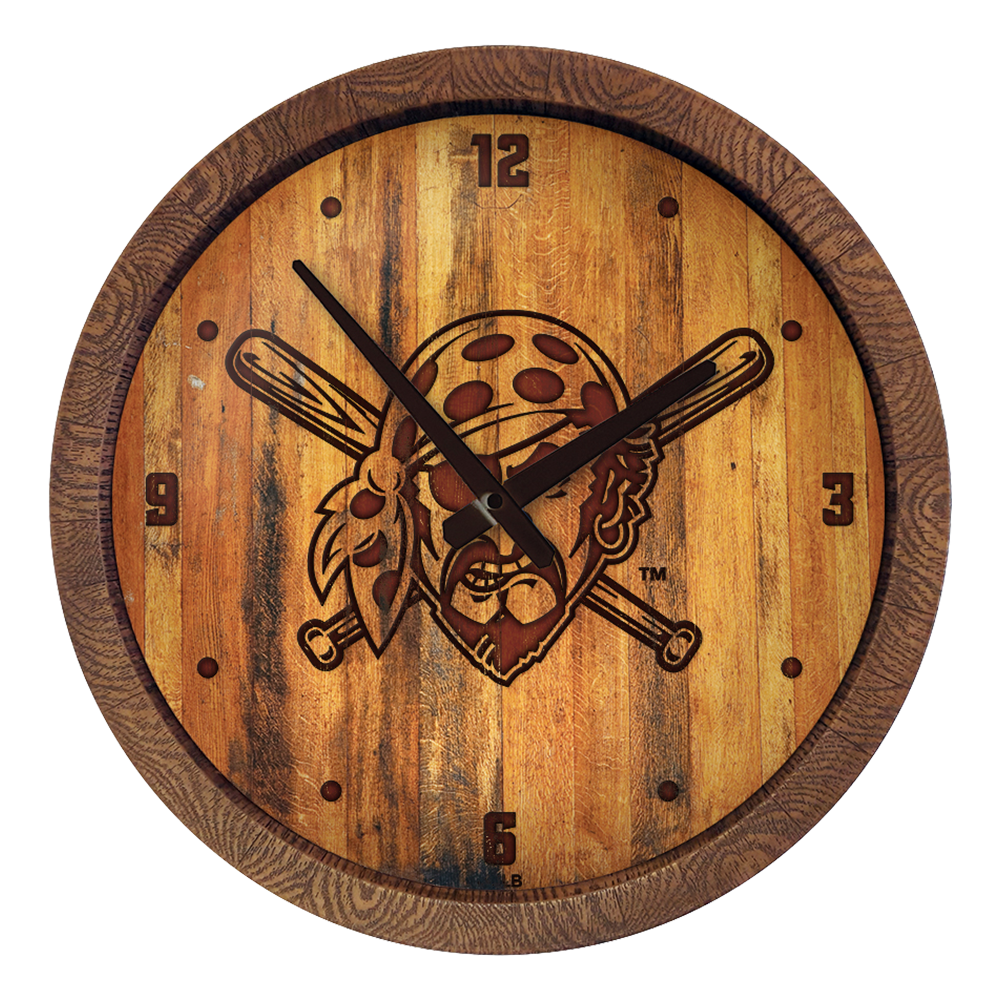 Pittsburgh Pirates Pirate - Branded "Faux" Barrel Top Clock  