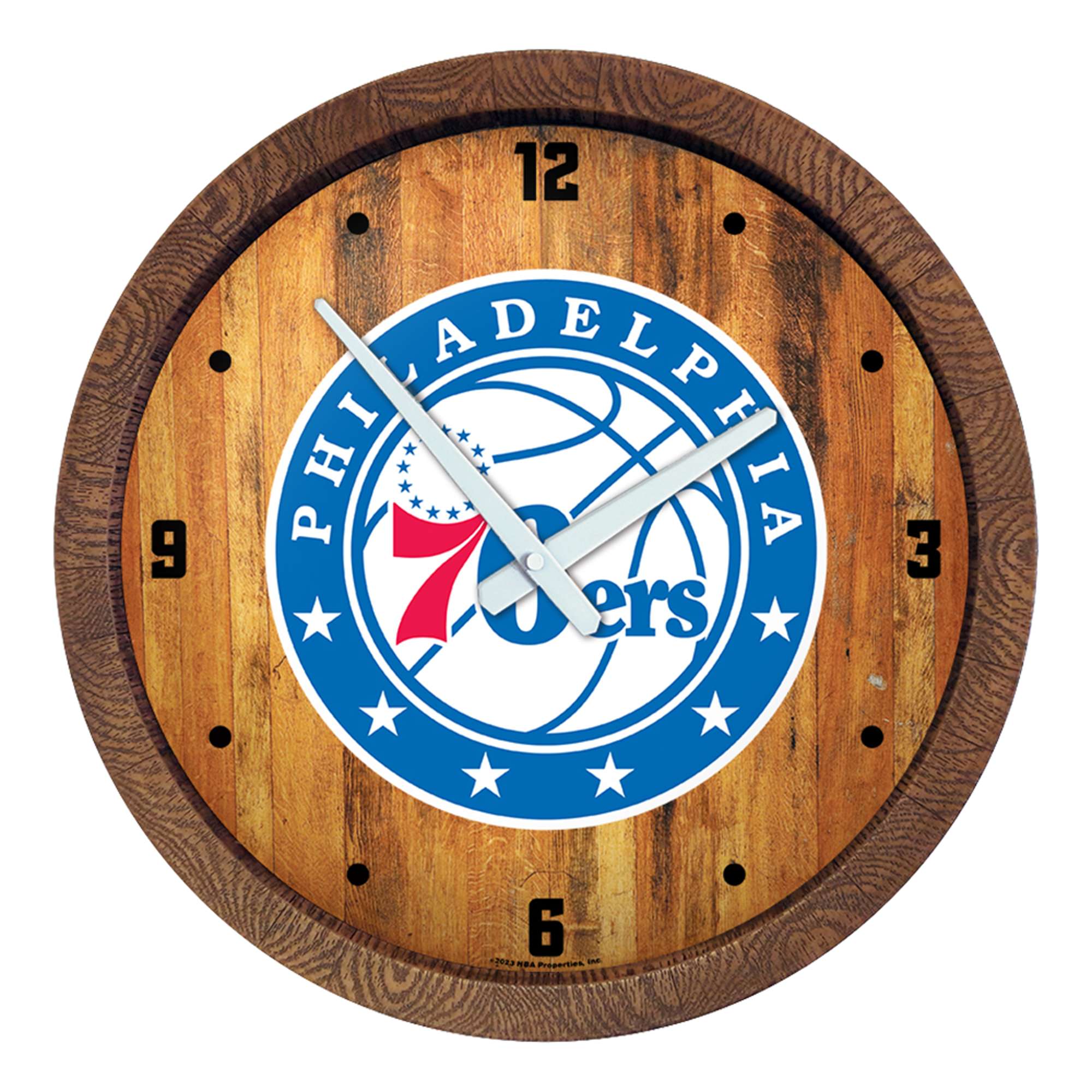 Philadelphia 76ers: Logo - "Faux" Barrel Top Clock    