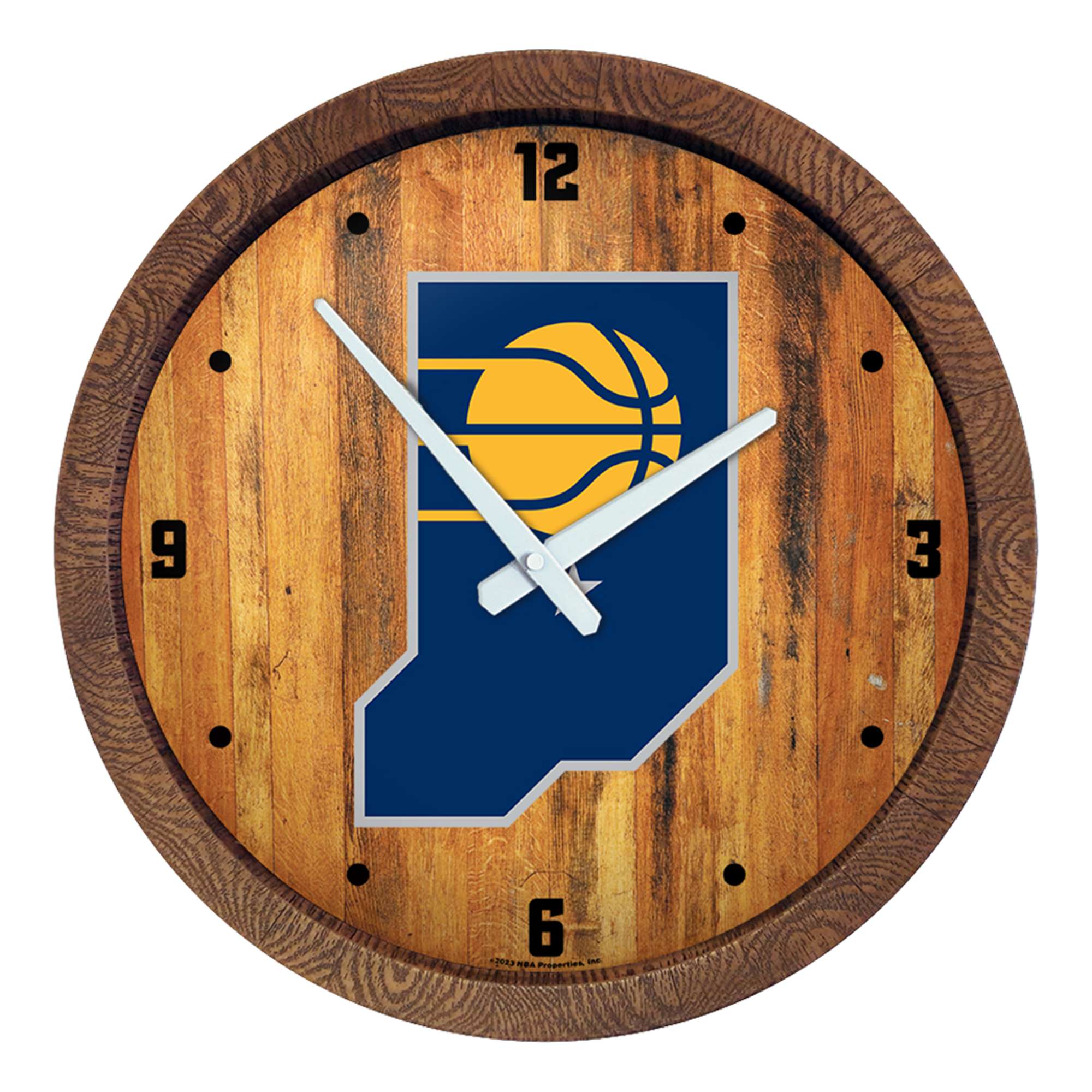 Indiana Pacers: Logo - "Faux" Barrel Top Clock    