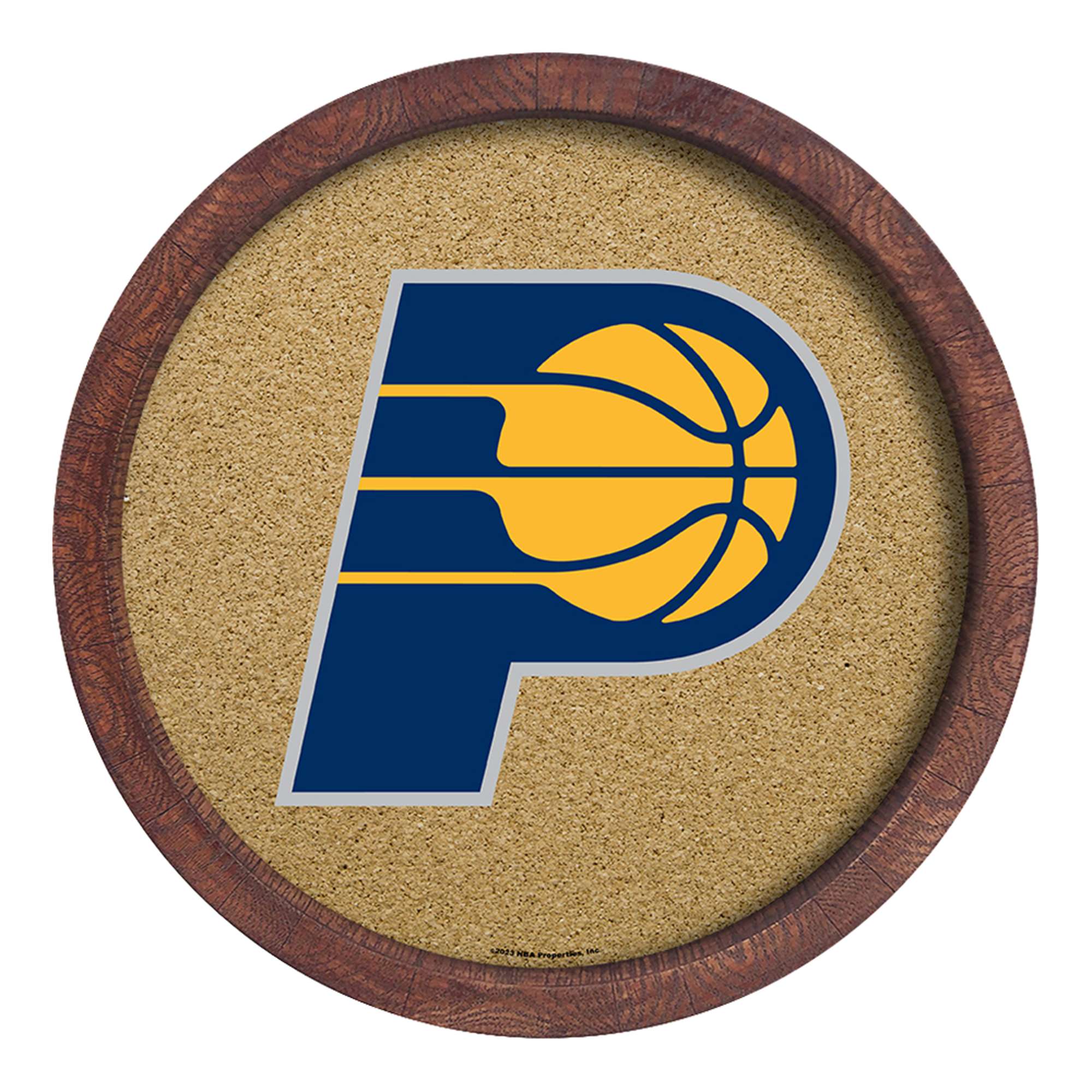 Indiana Pacers: "Faux" Barrel Framed Cork Board    