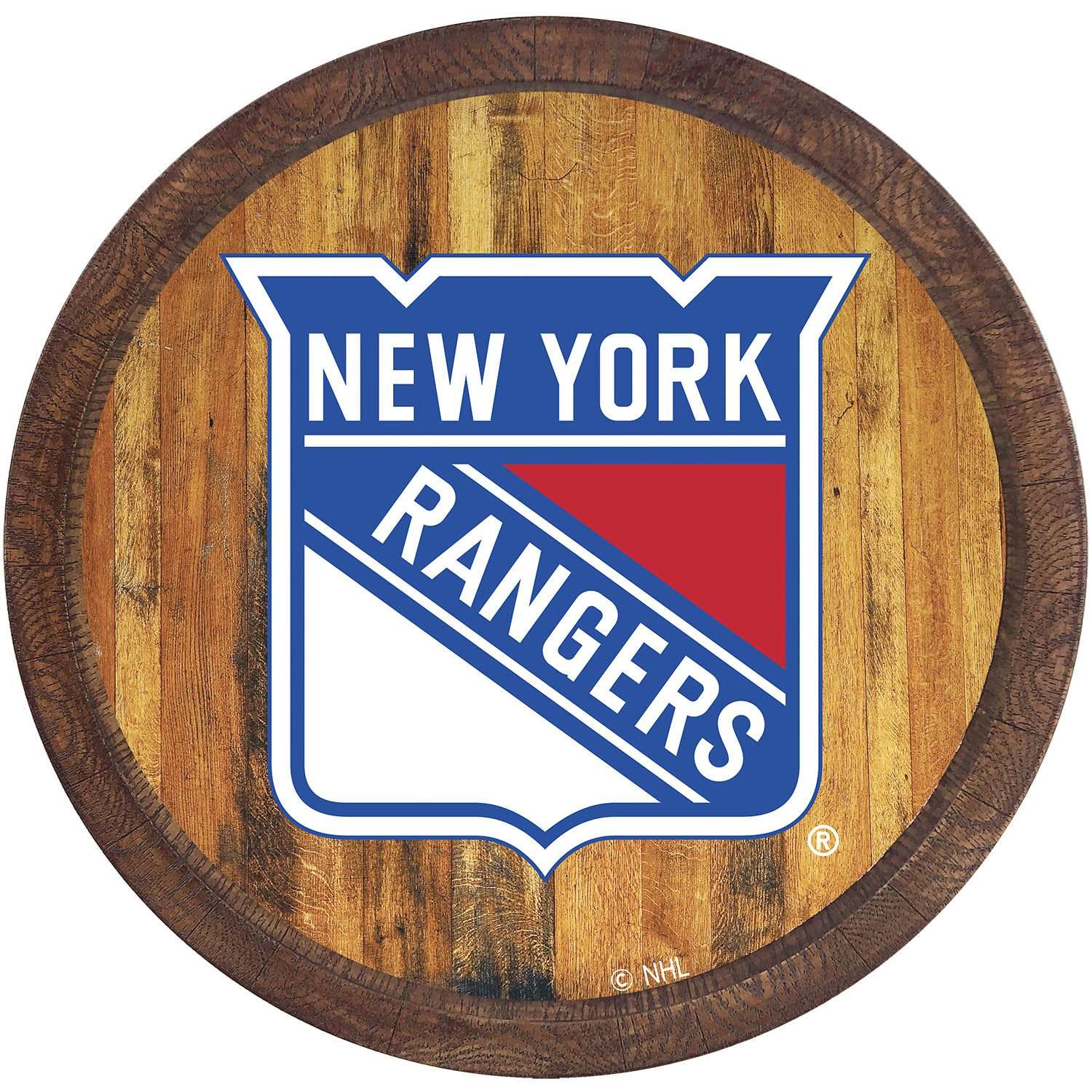 New York Rangers "Faux" Barrel Top Sign  