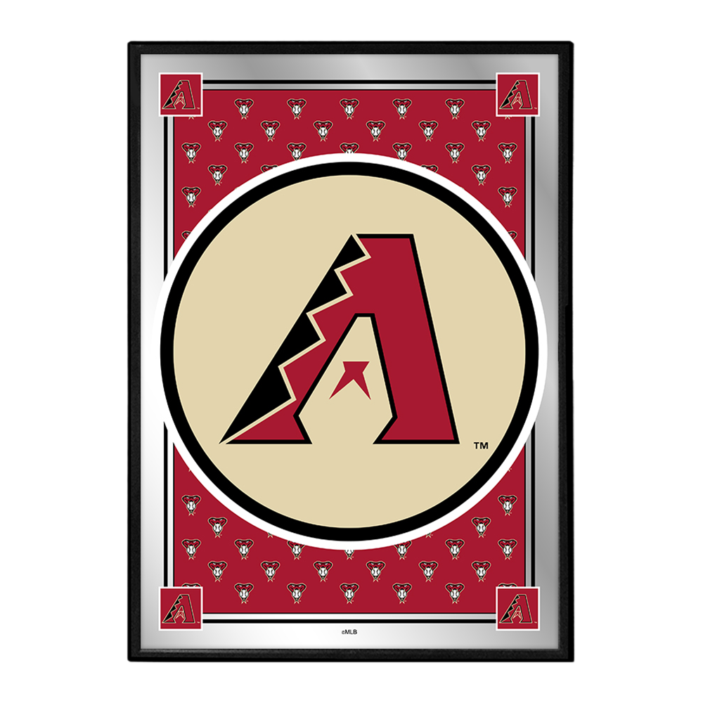 Arizona Diamondbacks Vertical Team Spirit - Framed Mirrored Wall Sign  