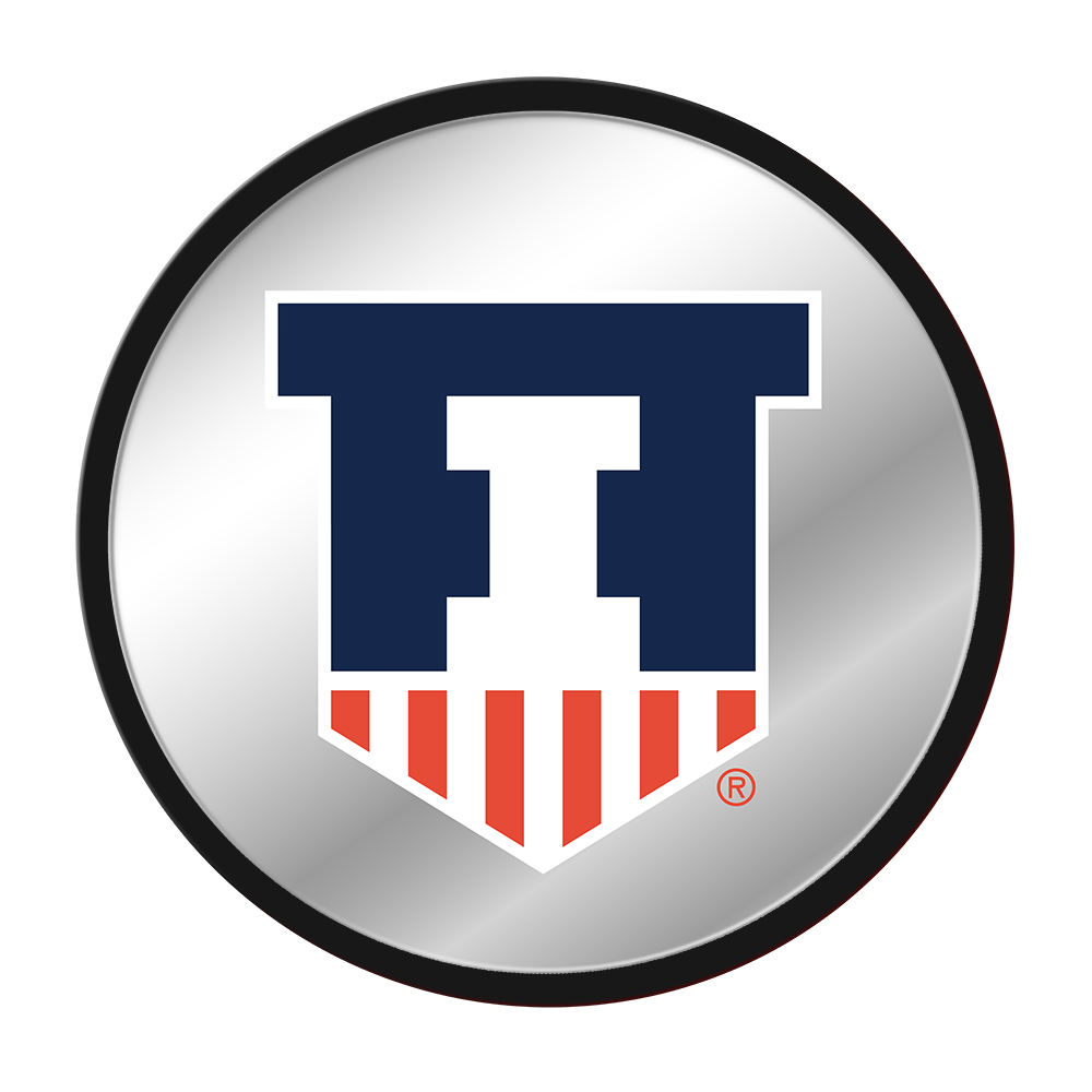 Illinois Fighting Illini Badge - Modern Disc Mirrored Wall Sign