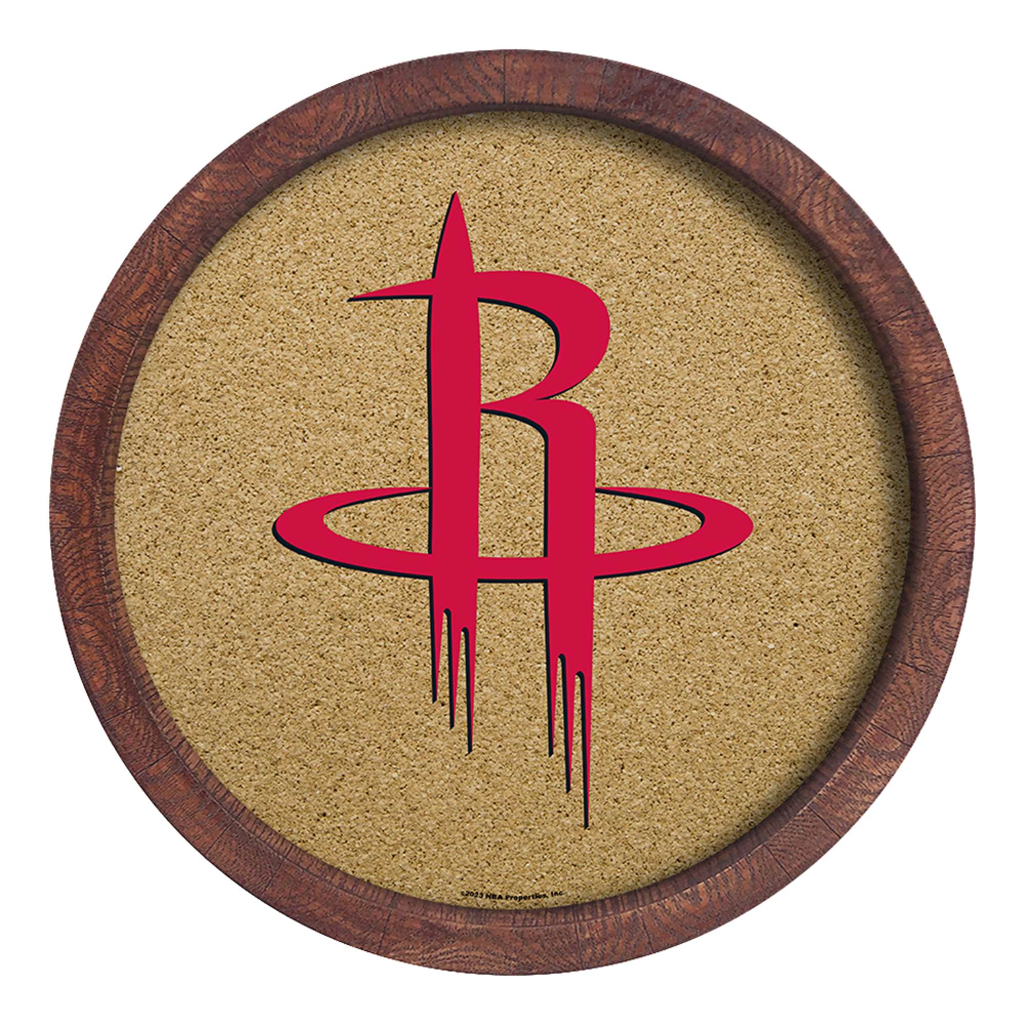 Houston Rockets: "Faux" Barrel Framed Cork Board    