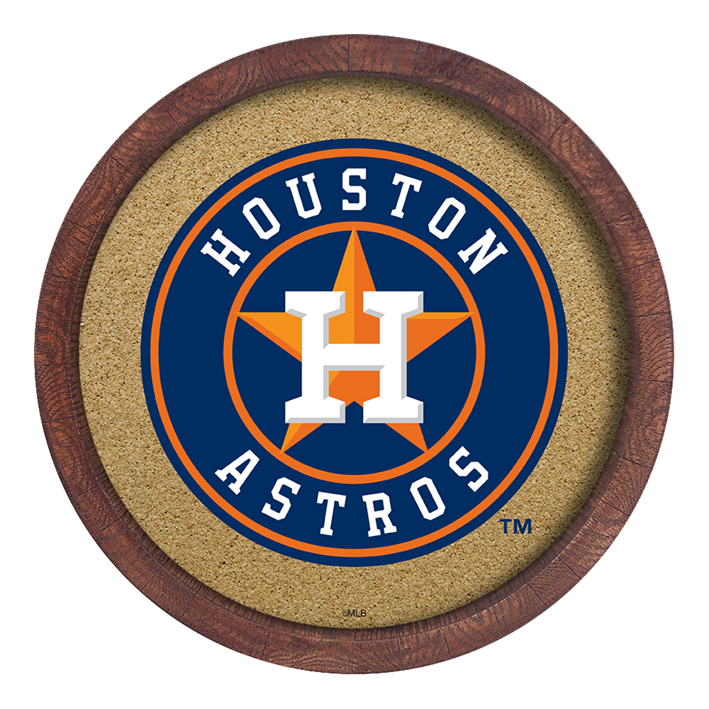 Houston Astros "Faux" Barrel Framed Cork Board  