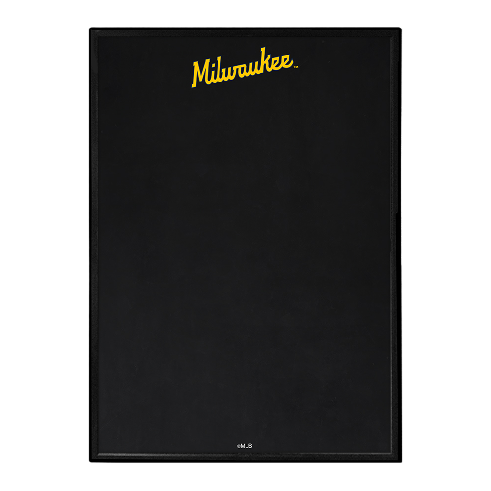 Milwaukee Brewers Wordmark - Framed Chalkboard  