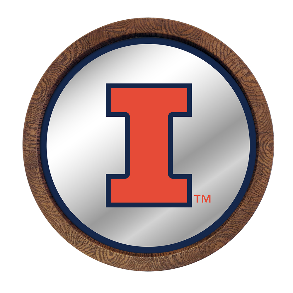 Illinois Fighting Illini Mirrored Barrel Top Mirrored Wall Sign