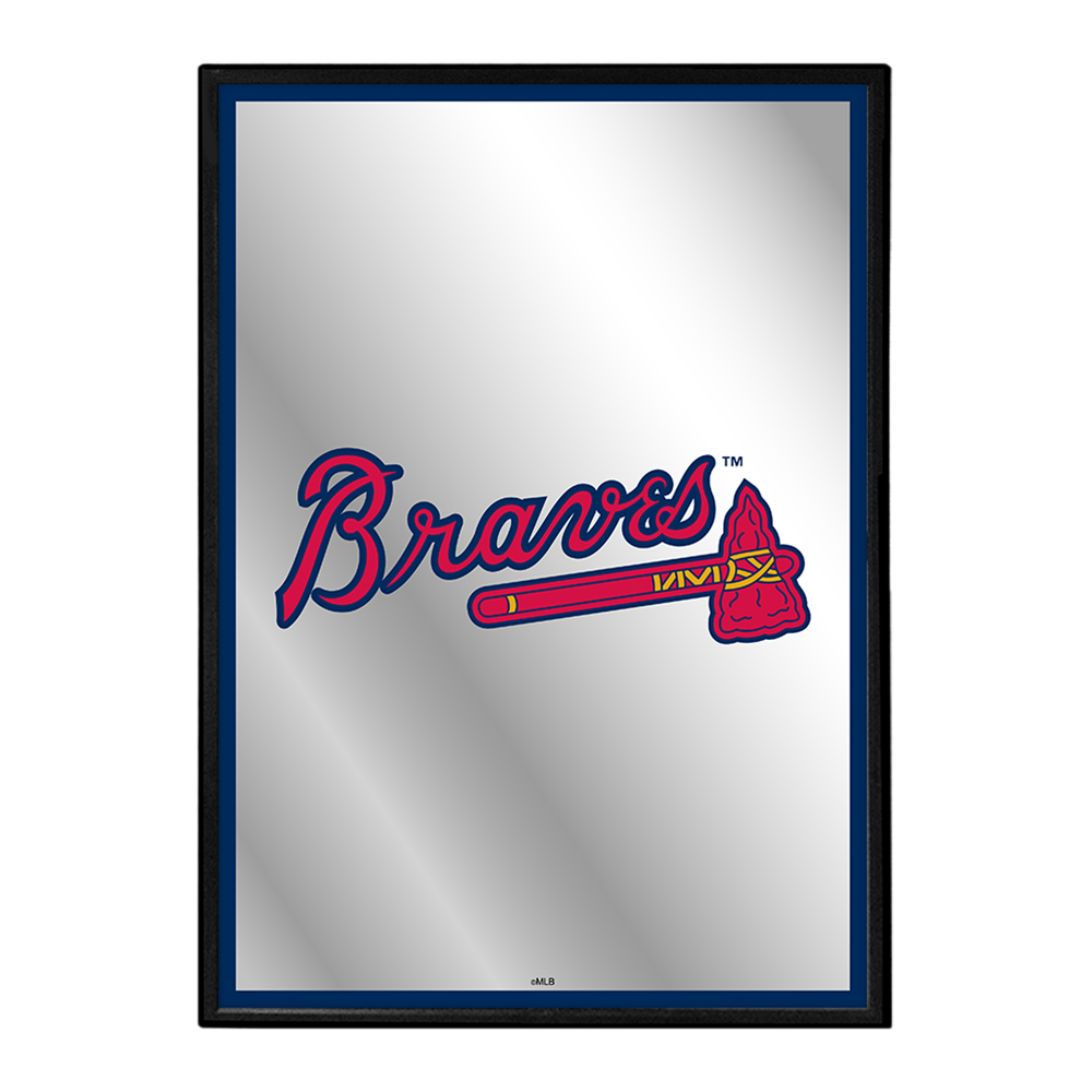 Atlanta Braves Vertical Framed Mirrored Wall Sign  