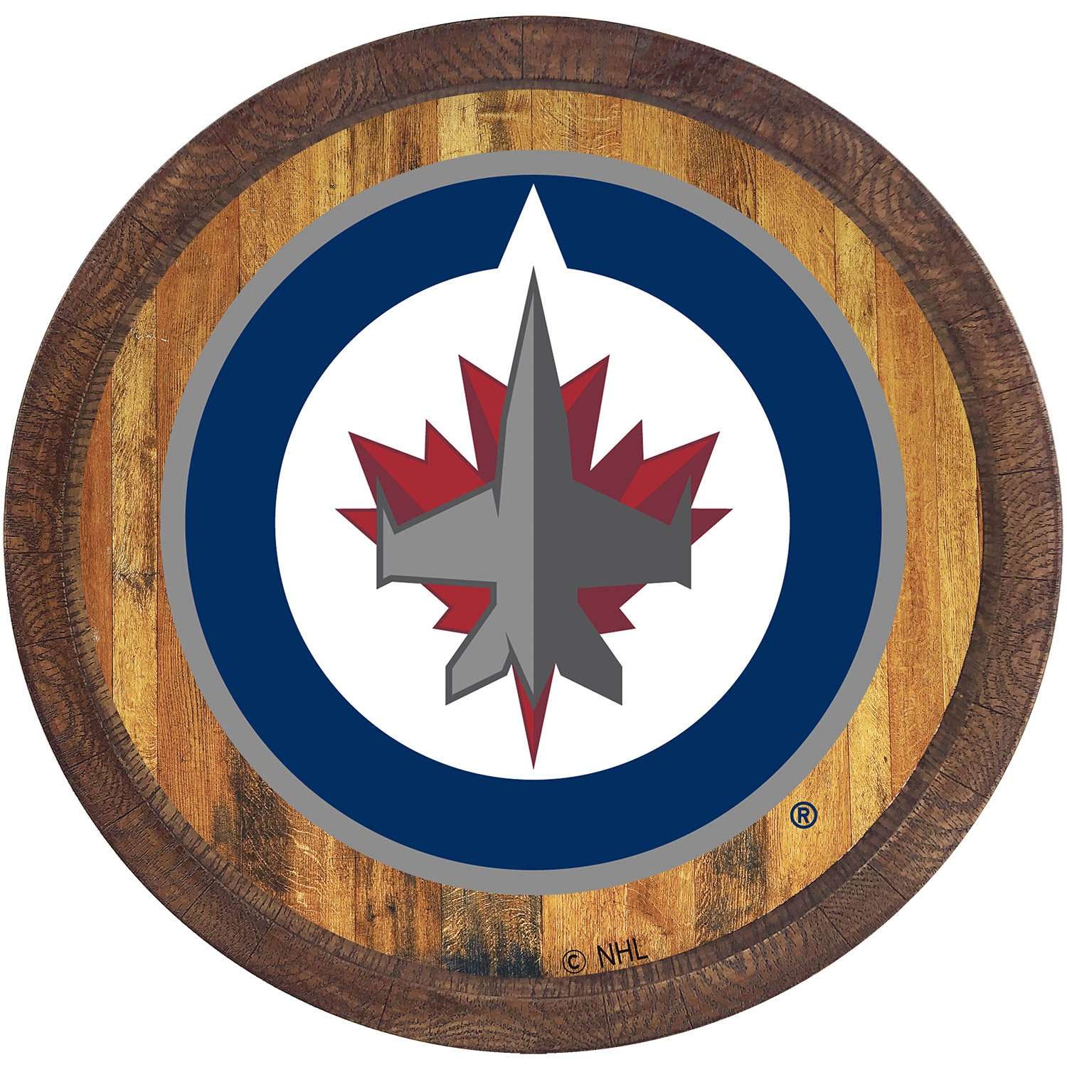 Winnipeg Jets "Faux" Barrel Top Sign  