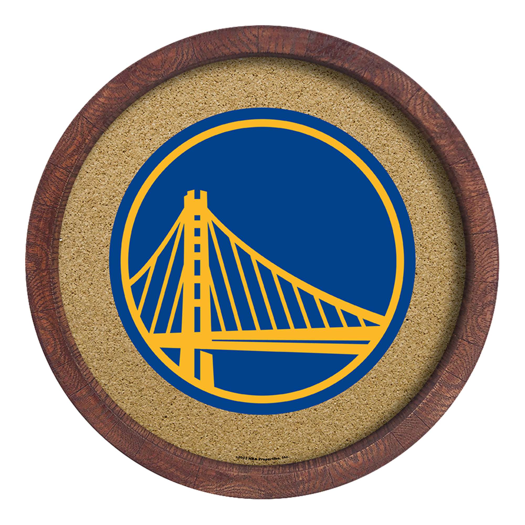 Golden State Warriors: "Faux" Barrel Framed Cork Board    