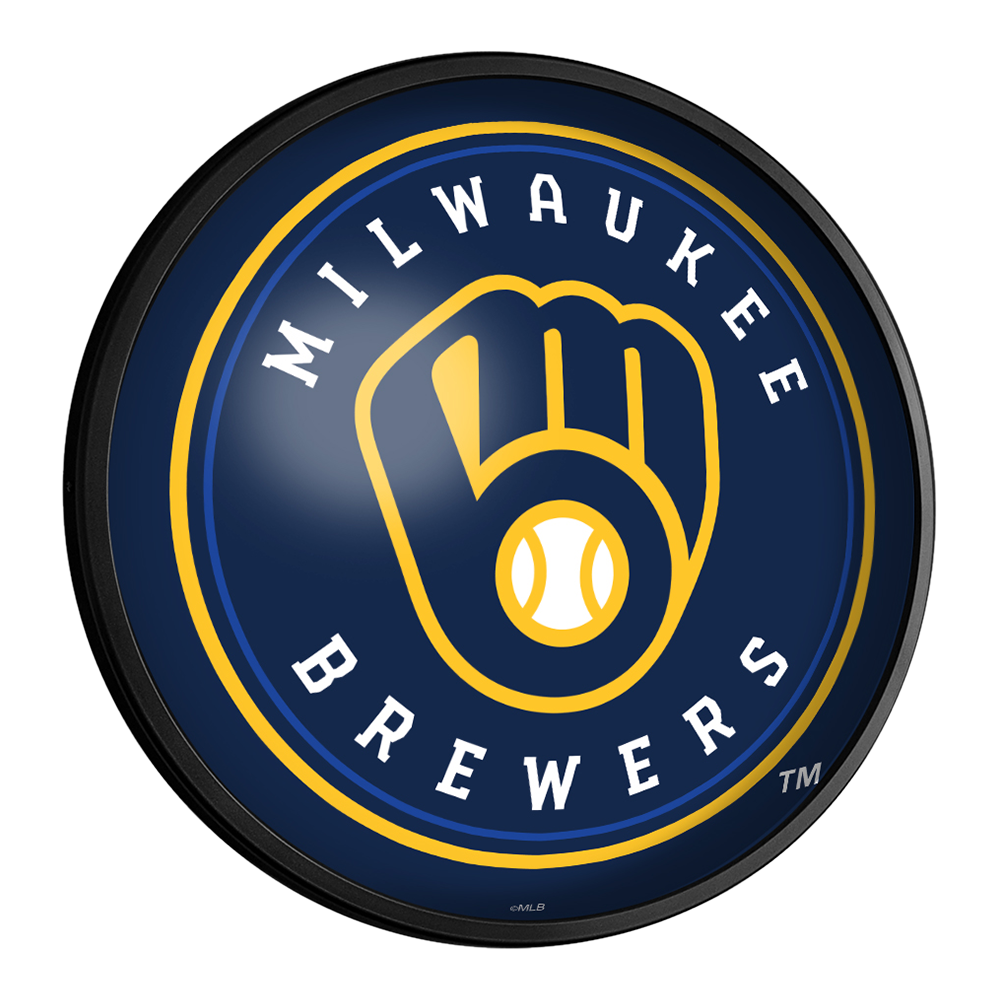 Milwaukee Brewers Round Slimline Lighted Wall Sign  