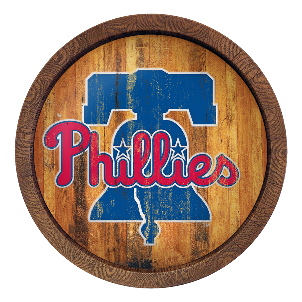 Philadelphia Phillies Weathered "Faux" Barrel Top Sign  